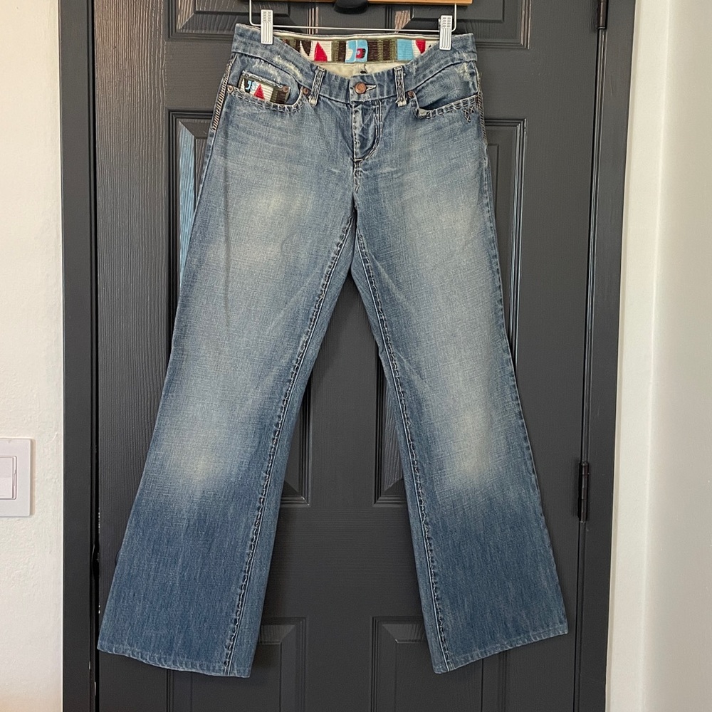 Joe’s Jeans Vintage Low Waist Embroidered Flare Jeans 29